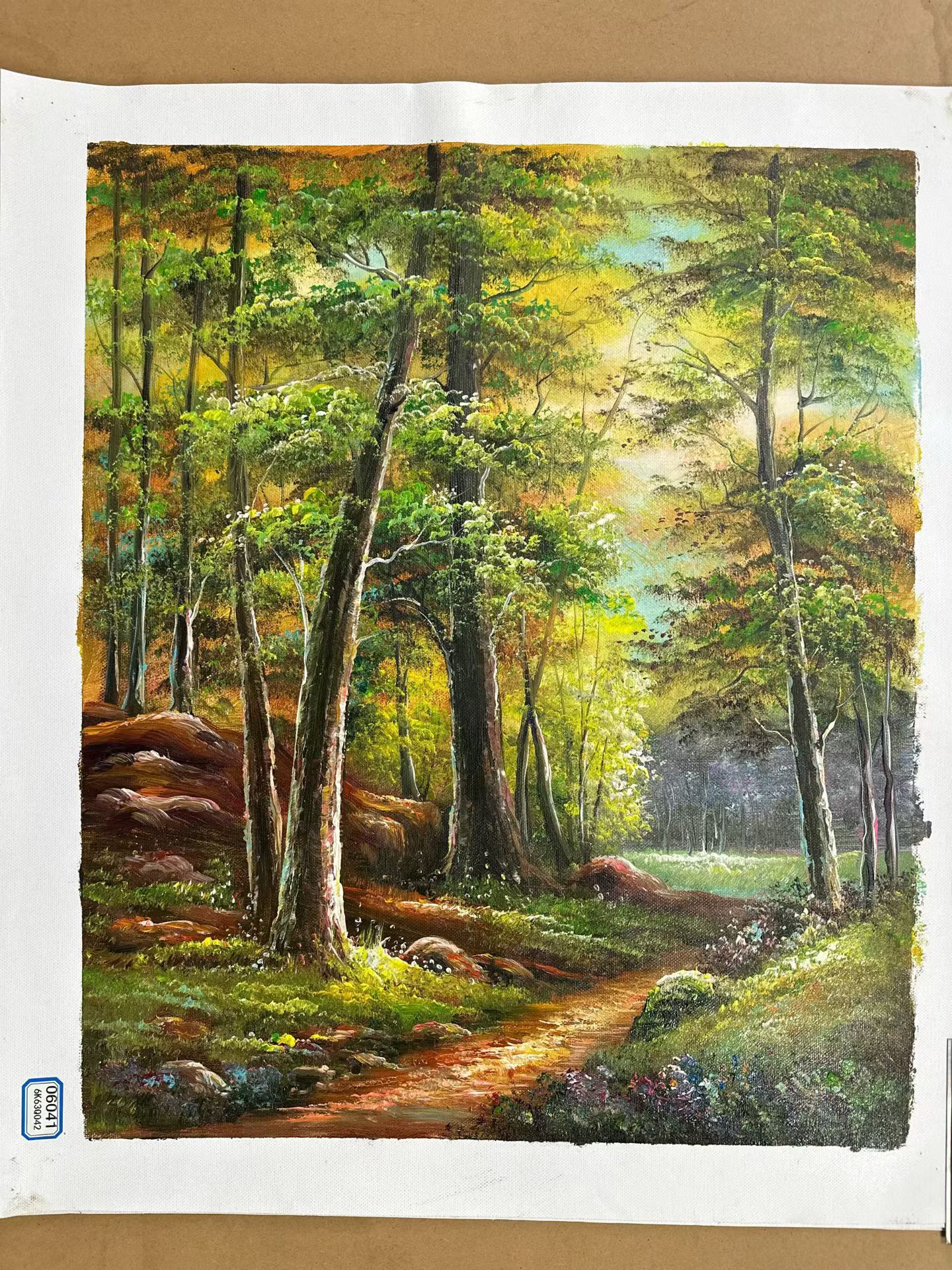 幽林晨径，光落苔痕