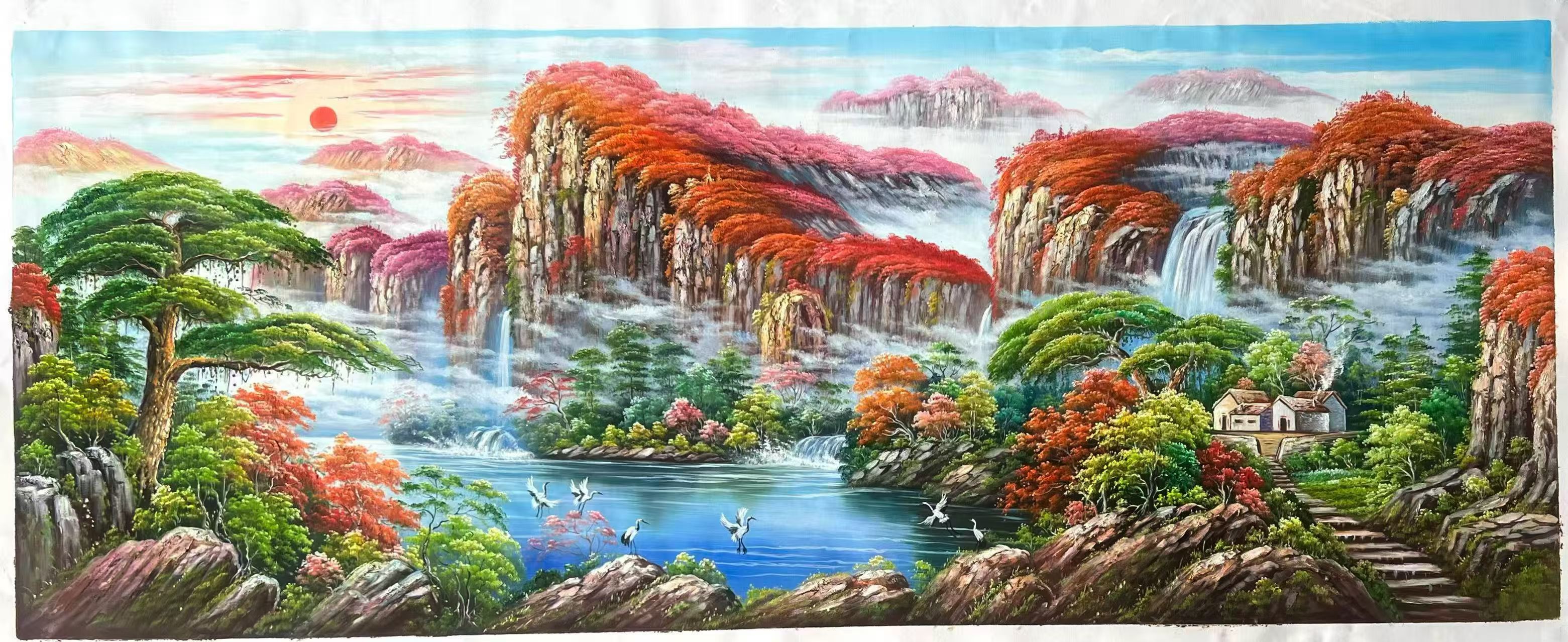 万山红遍，鹤舞秋山